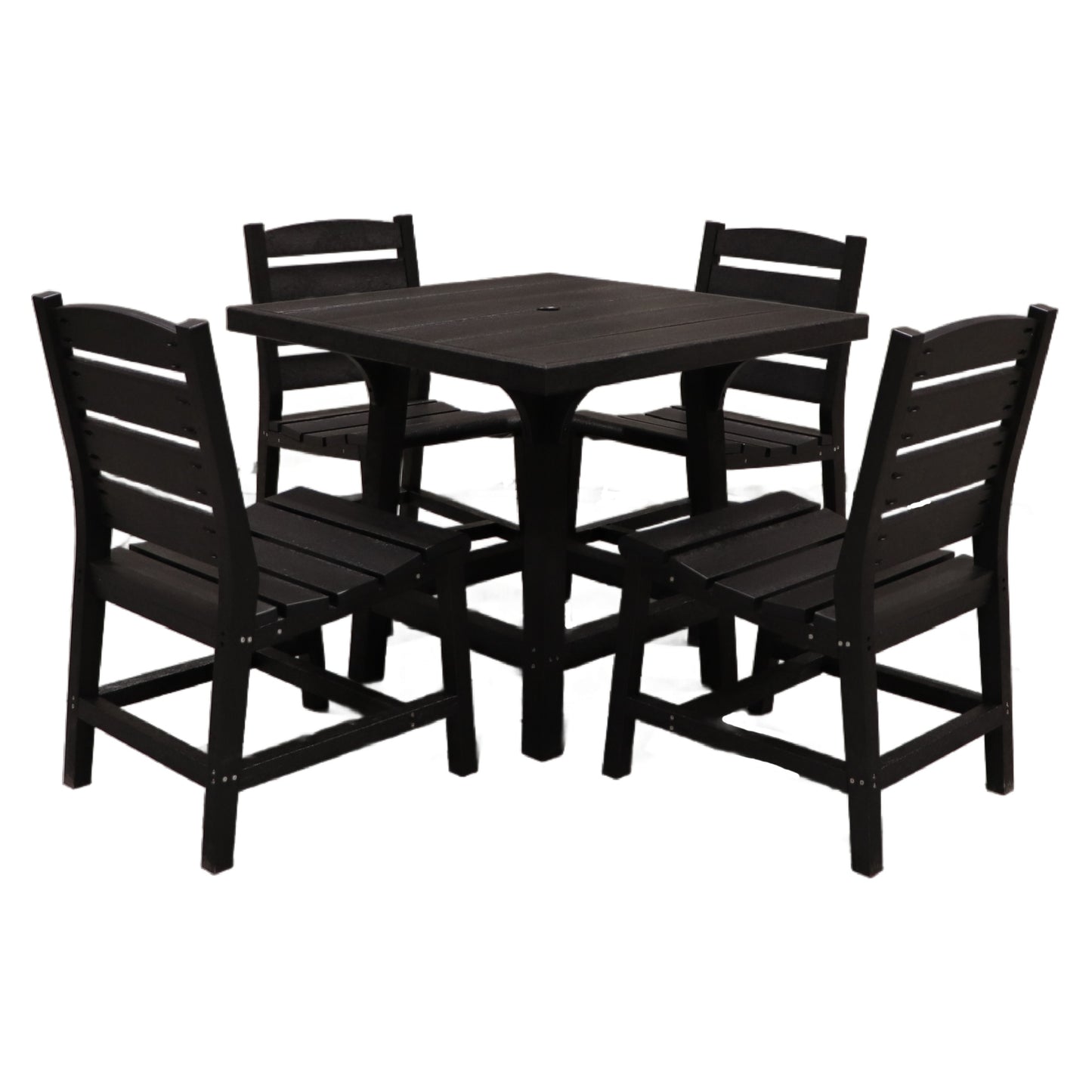 CR Plastics 36" Square Dining Table with Napa Side Chairs