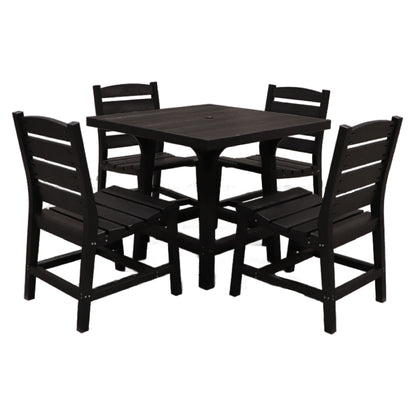CR Plastics 36" Square Dining Table with Napa Side Chairs
