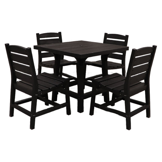 CR Plastics 36" Square Dining Table with Napa Side Chairs
