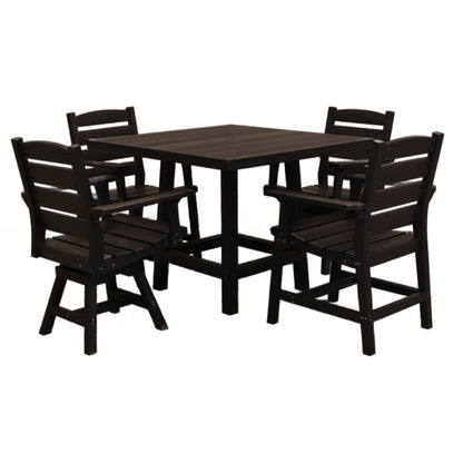 CR Plastics 40" Square Dining Table with Napa Dining Arm & Swivel Chairs