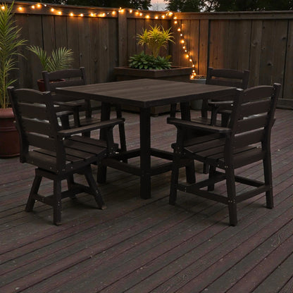 CR Plastics 40" Square Dining Table with Napa Dining Arm & Swivel Chairs