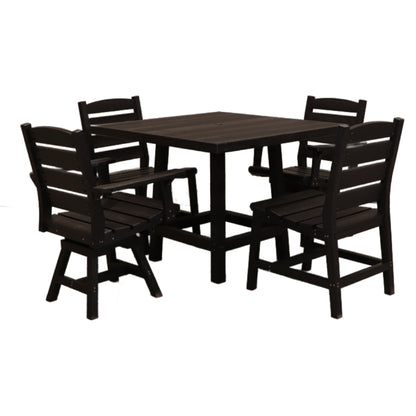 CR Plastics 40" Square Dining Table with Napa Dining Side & Swivel Chairs
