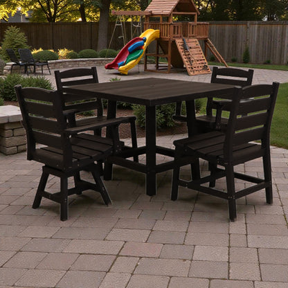 CR Plastics 40" Square Dining Table with Napa Dining Side & Swivel Chairs