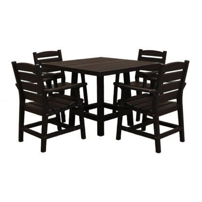 CR Plastics 40" Square Dining Table with Napa Dining Arm Chairs