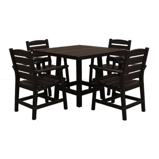 CR Plastics 40" Square Dining Table with Napa Dining Arm Chairs