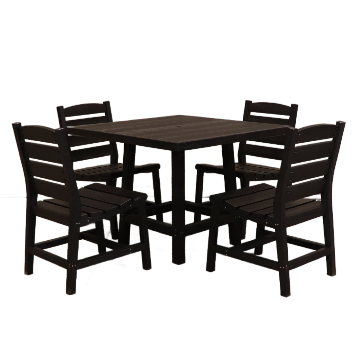 CR Plastics 40" Square Dining Table with Napa Dining Side Chairs