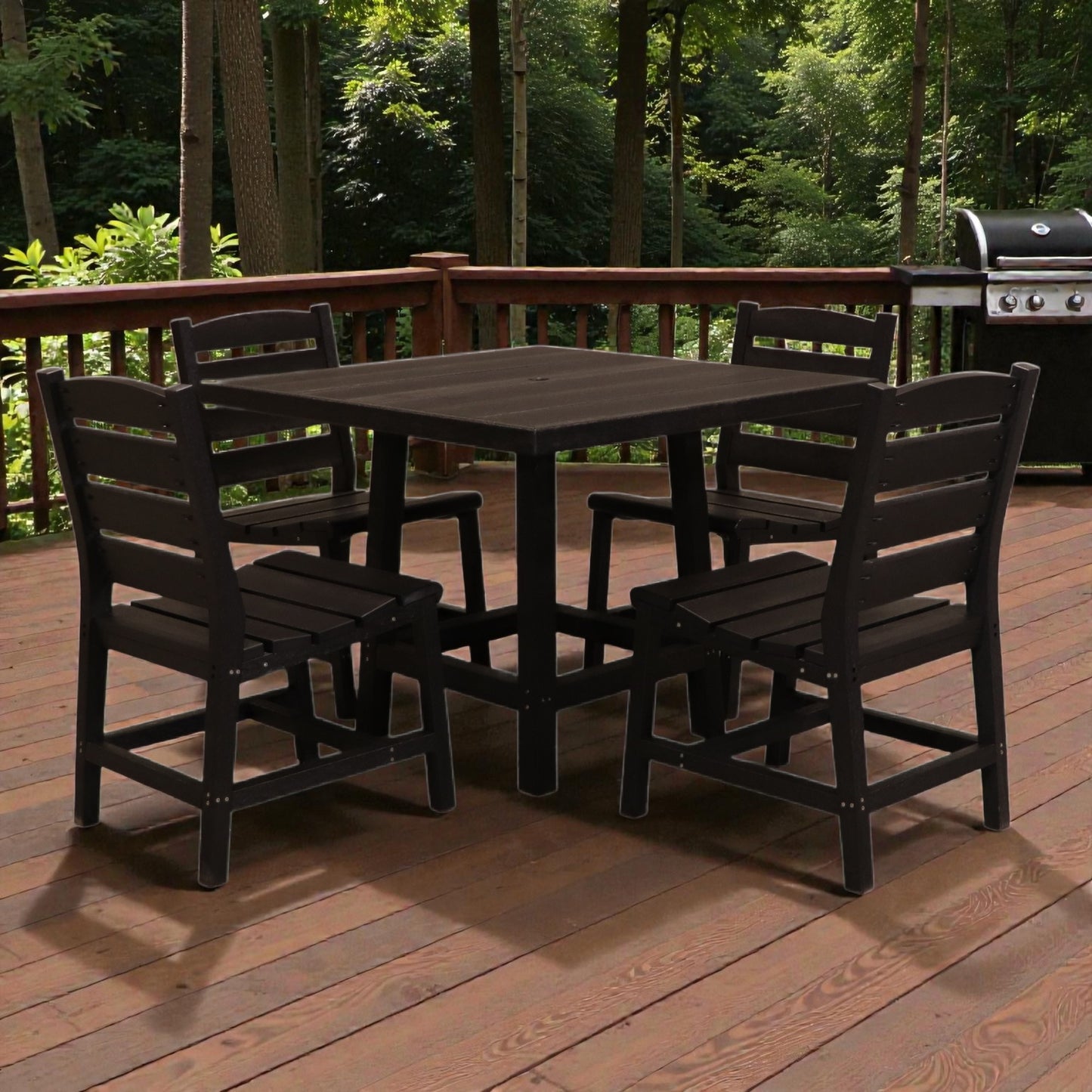 CR Plastics 40" Square Dining Table with Napa Dining Side Chairs