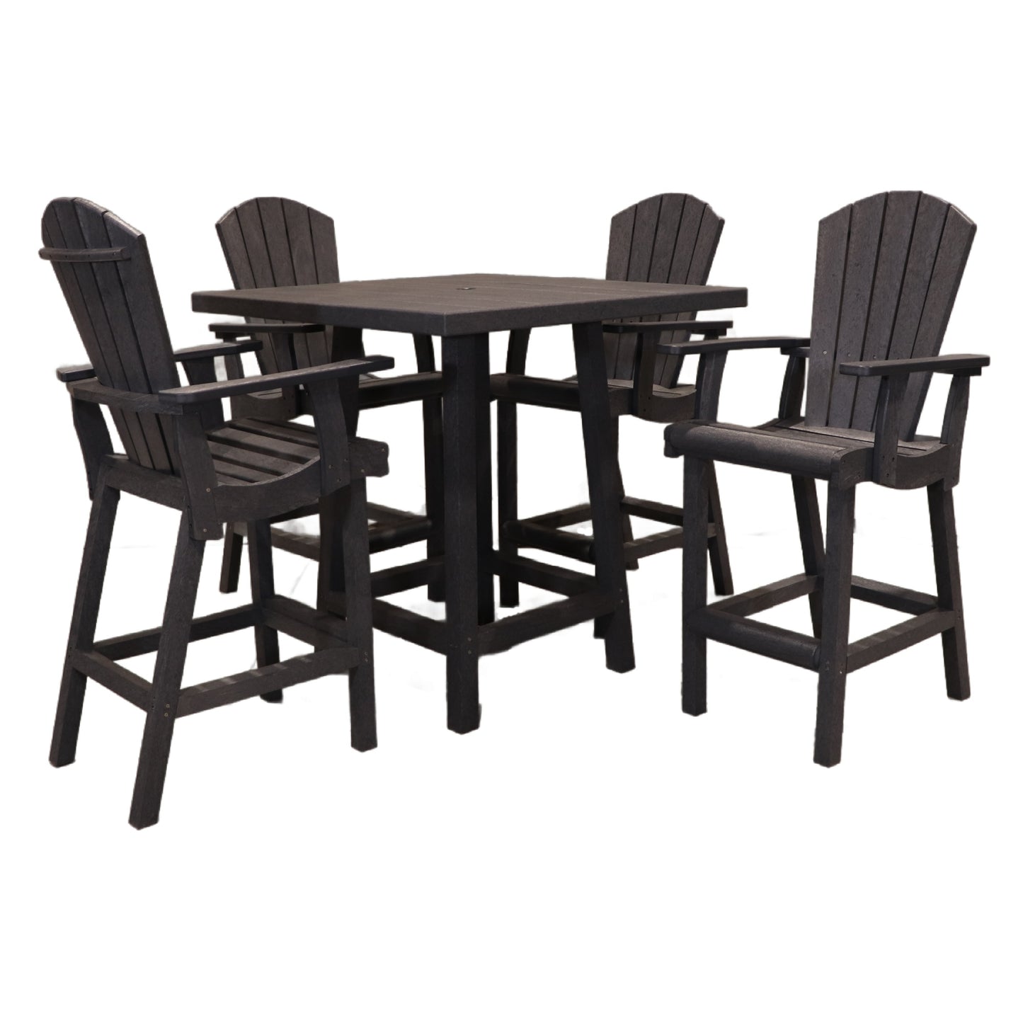 CR Plastics 40" Sq Pub Table with Classic Pub Arm Chairs