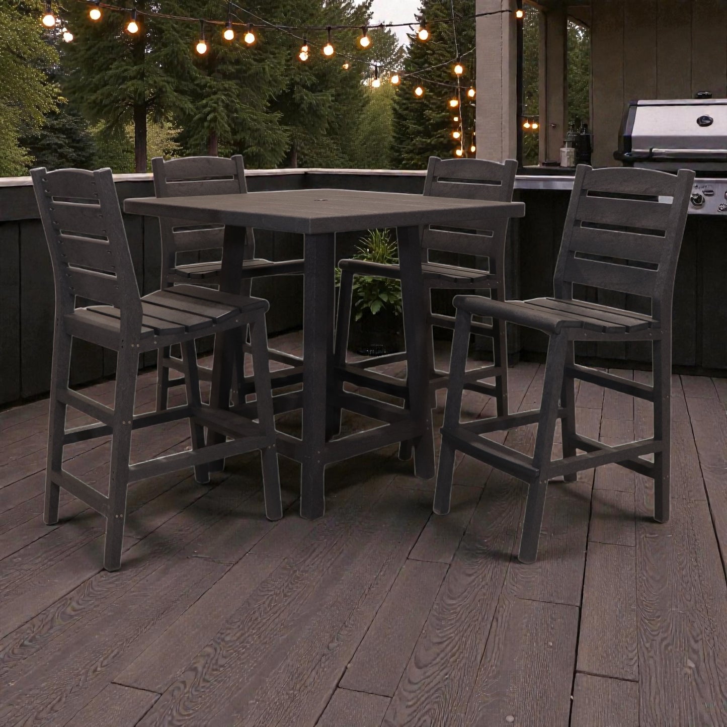 CR Plastics 40" Sq Pub Table with Napa Side Bar Chairs