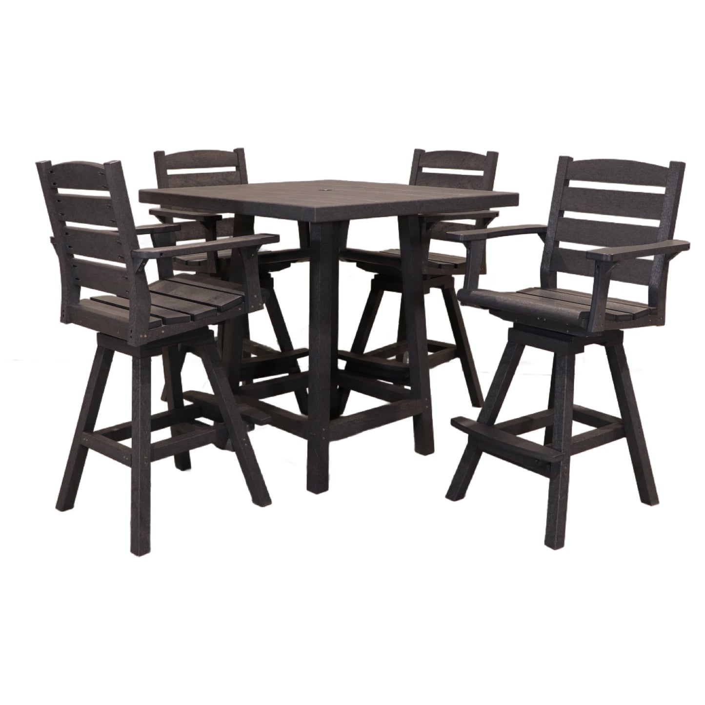 CR Plastics 40" Sq Pub Table with Napa Swivel Bar Chairs