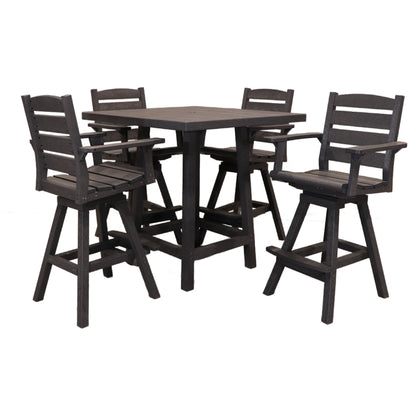 CR Plastics 40" Sq Pub Table with Napa Swivel Bar Chairs