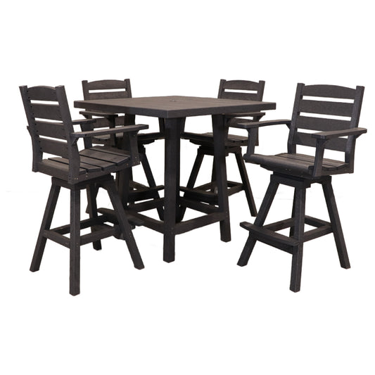 CR Plastics 40" Sq Pub Table with Napa Swivel Bar Chairs