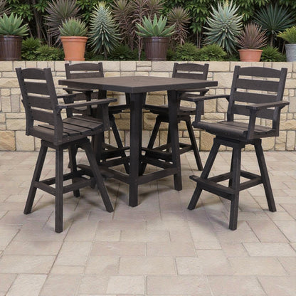 CR Plastics 40" Sq Pub Table with Napa Swivel Bar Chairs
