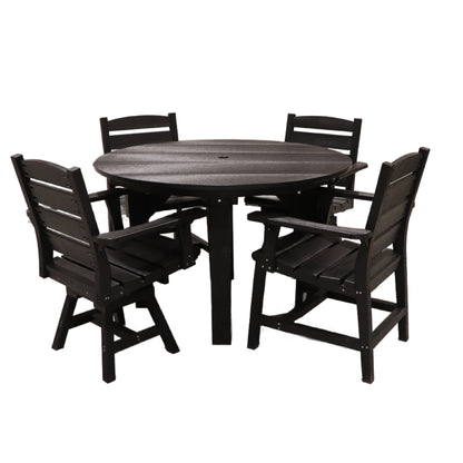 CR Plastics 48" Dining Table with Napa Arm and Swivel Chairs