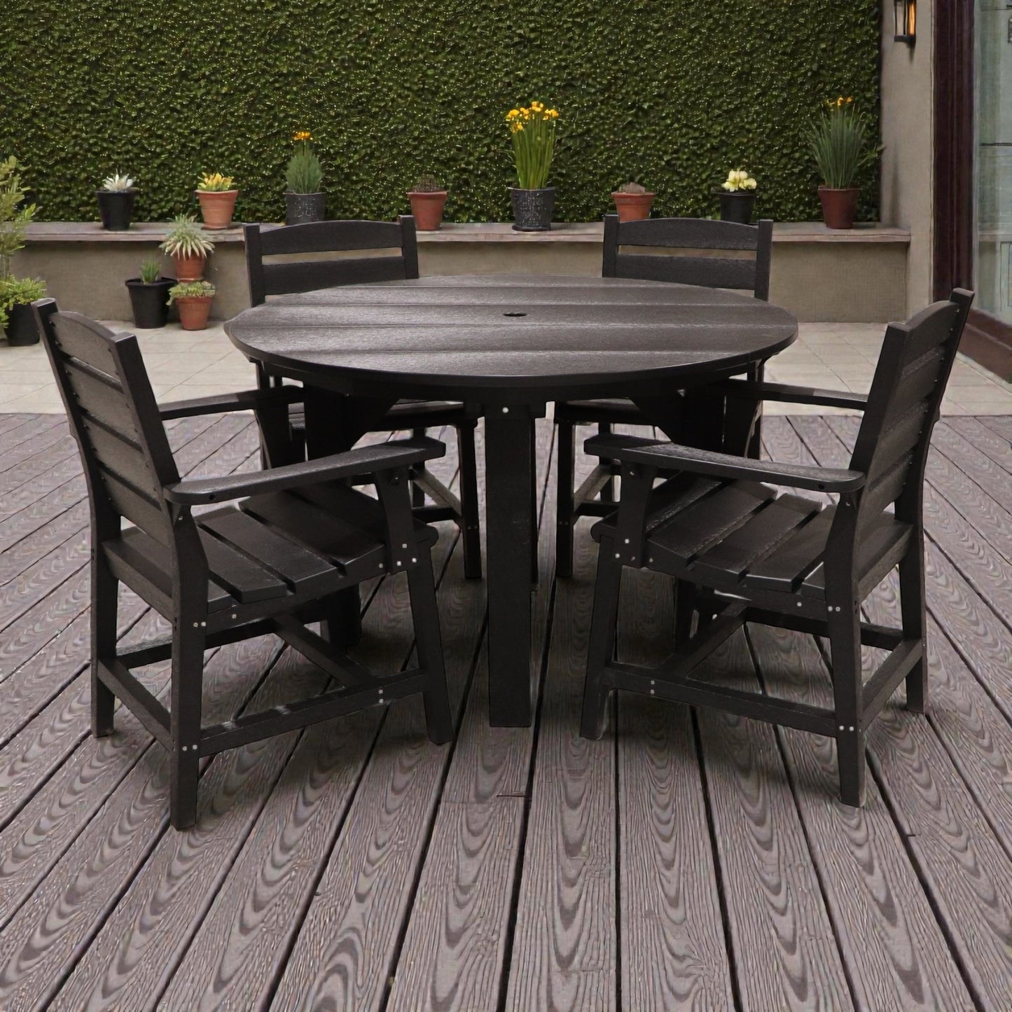 CR Plastics 48" Dining Table with Napa Arm Chairs