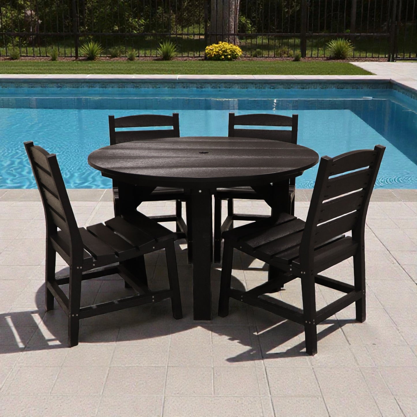 CR Plastics 48" Dining Table with Napa Side Chairs