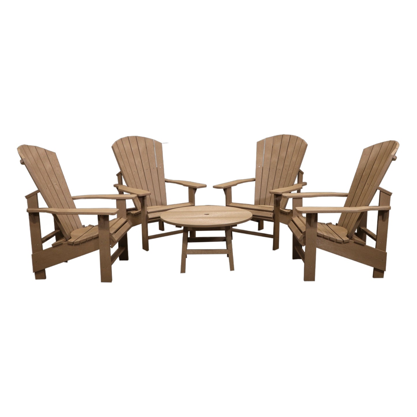 CRPlastics C03 Upright Adirondack Chairs with Cocktail Table