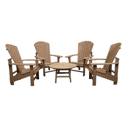 CRPlastics C03 Upright Adirondack Chairs with Cocktail Table