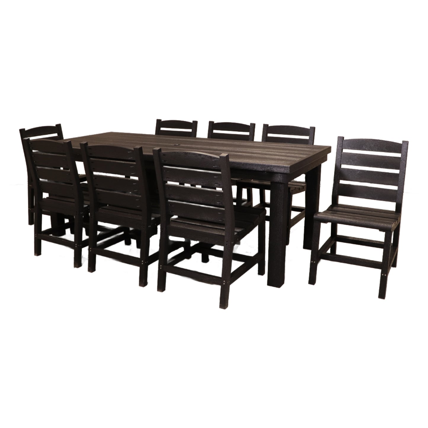 CR Plastics 84" Napa Dining Set with Napa Side Chairs