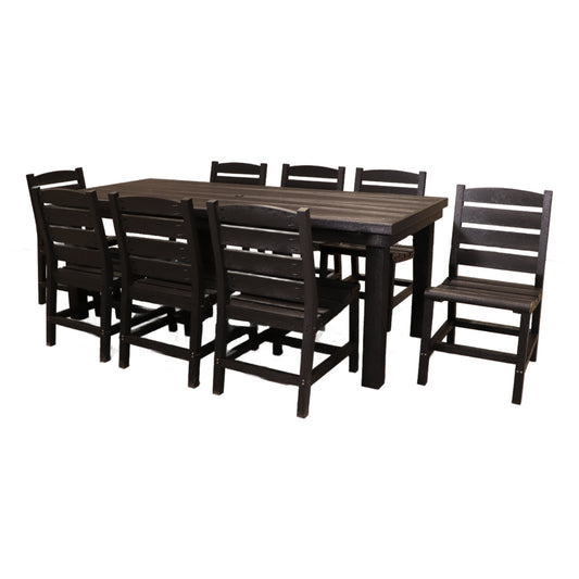 CR Plastics 84" Napa Dining Set with Napa Side Chairs