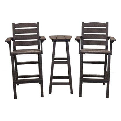 CR Plastics Bar Height Small Table with Napa Pub Arm Chairs Set