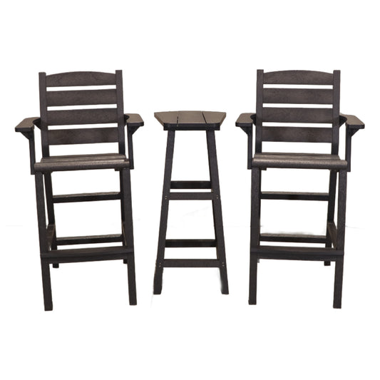 CR Plastics Bar Height Small Table with Napa Pub Arm Chairs Set