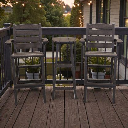 CR Plastics Bar Height Small Table with Napa Pub Arm Chairs Set