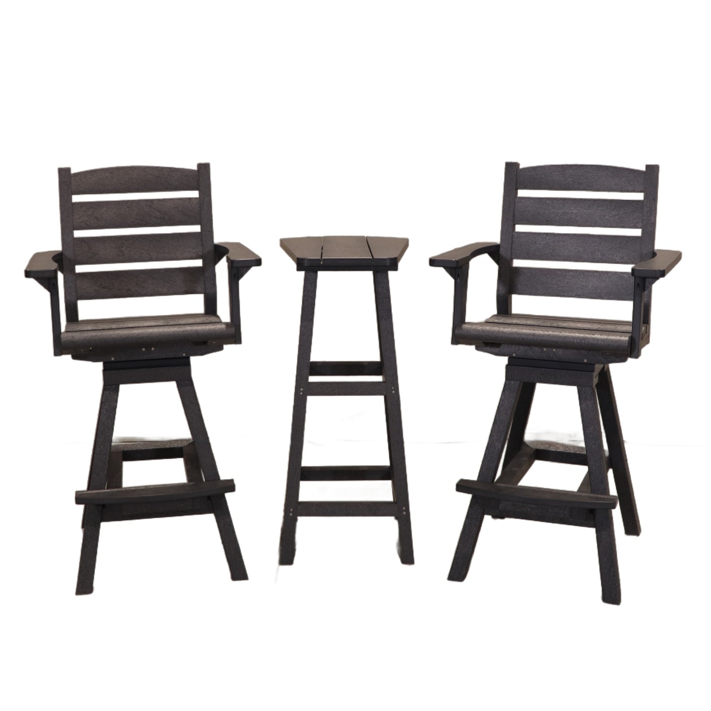 CR Plastics Bar Height Small Table with Napa Pub Swivel Chairs Set
