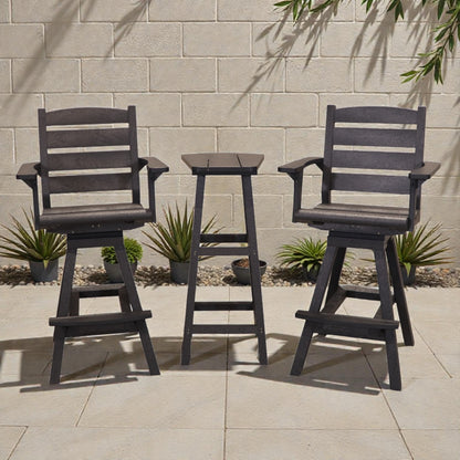 CR Plastics Bar Height Small Table with Napa Pub Swivel Chairs Set