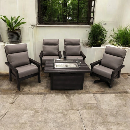 CR Plastics Charleston Fire Pit Chat Set