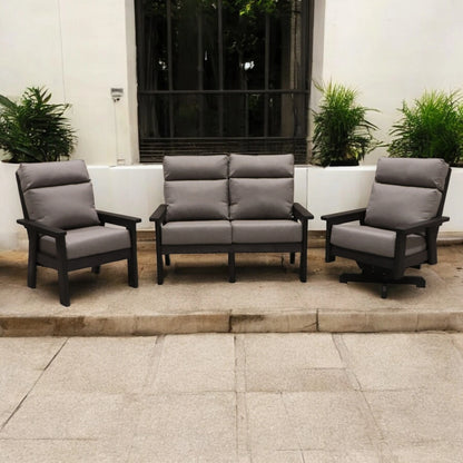 CR Plastics Charleston Loveseat with Chair and Swivel Chair Set