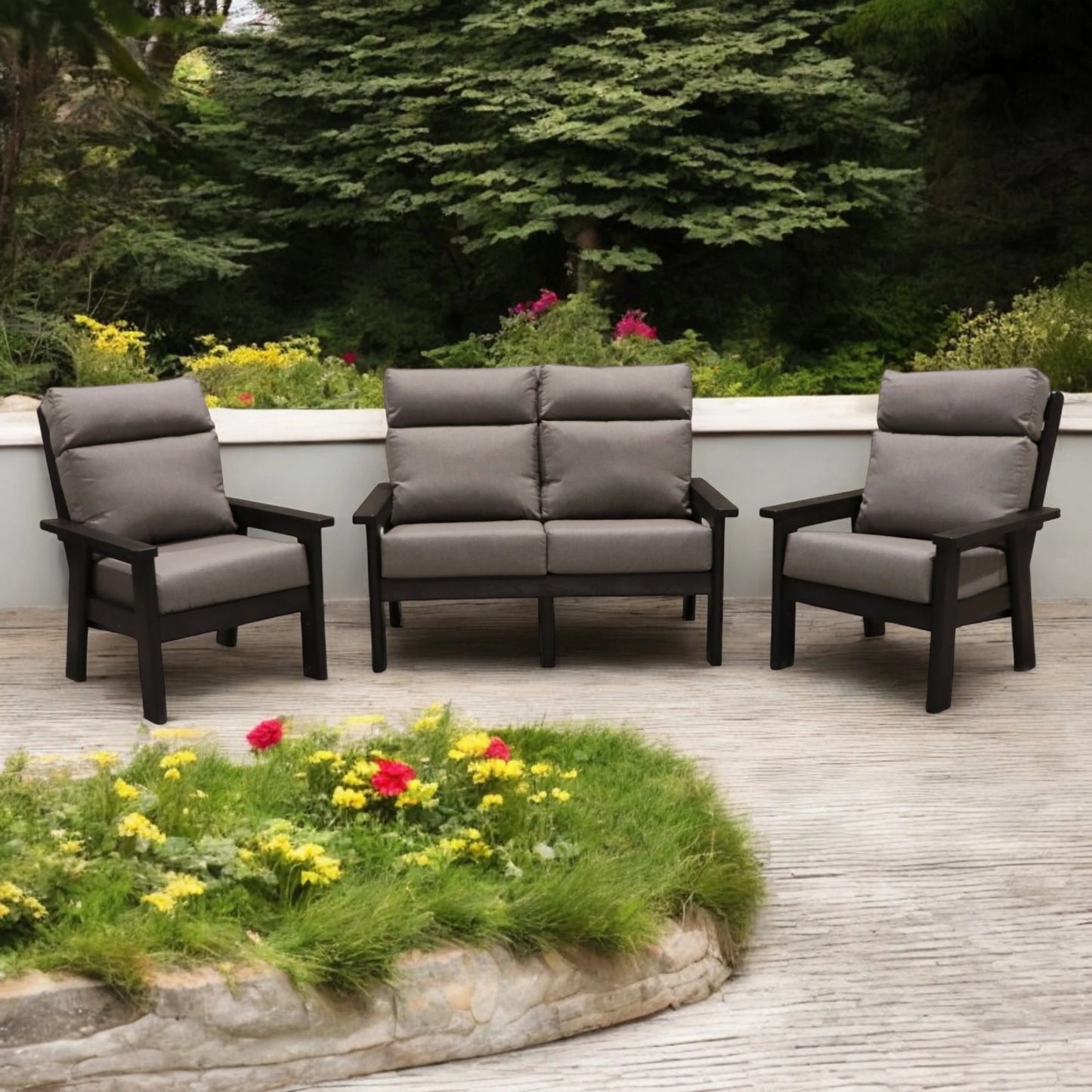 CR Plastics Charleston Loveseat and Chair Set