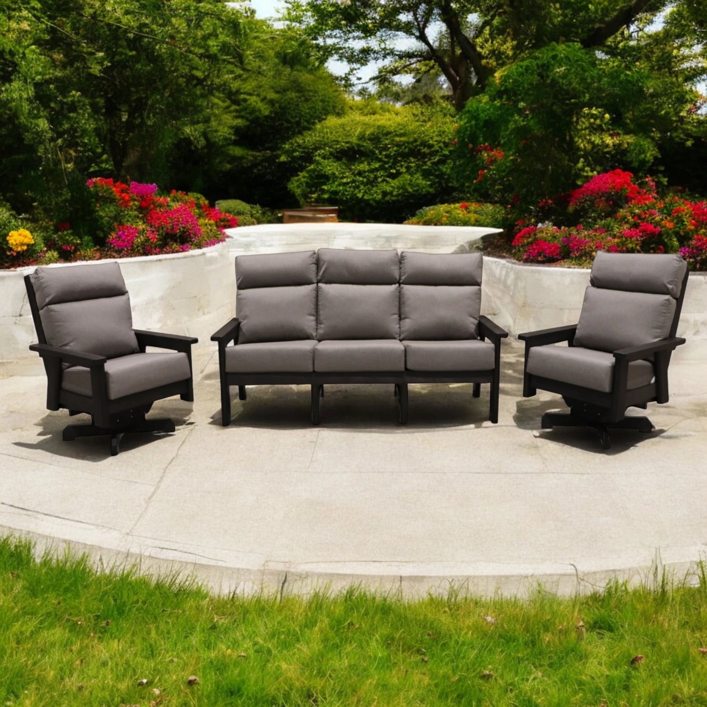 CR Plastics Charleston Sofa and Swivel Chair Set