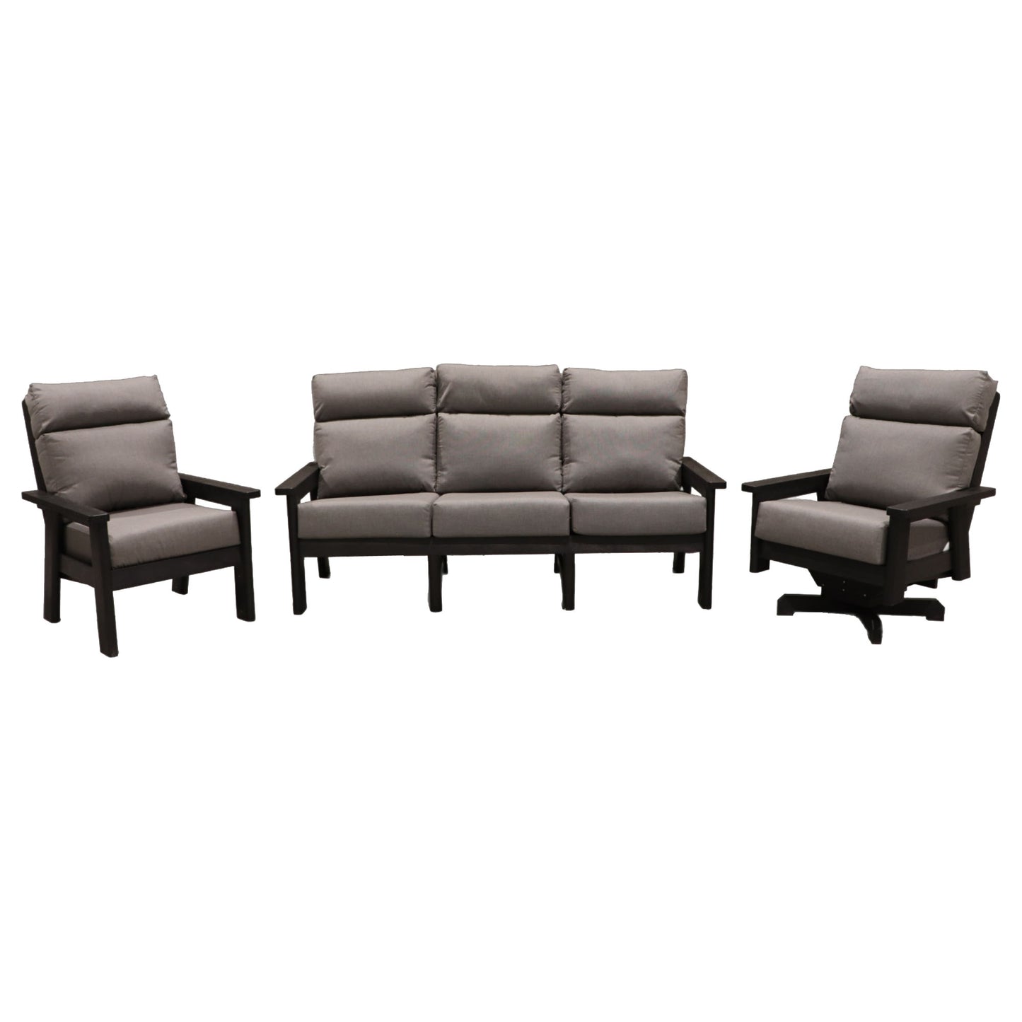 CR Plastics Charleston Sofa with Chair and Swivel Chair Set