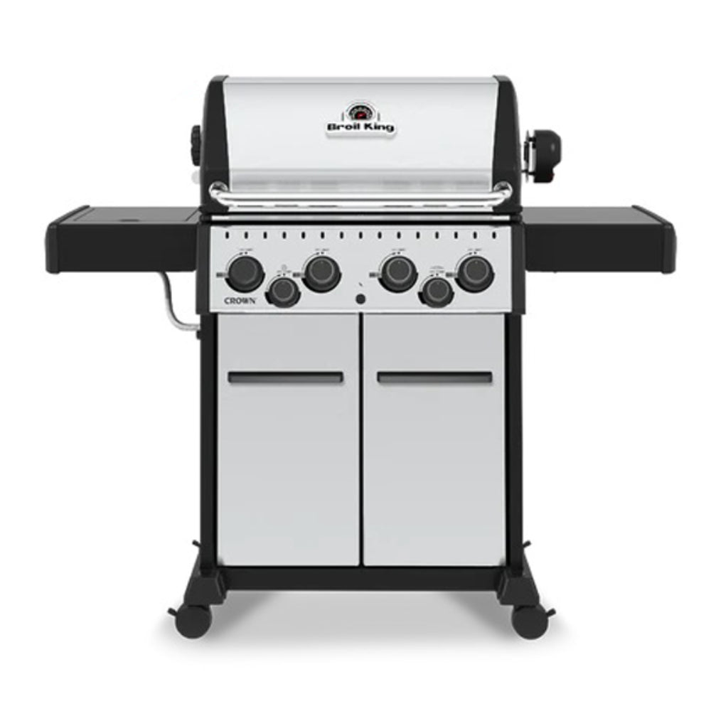 Broil King CROWN S490 BBQ with Side Burner, Rear Rotisserie Burner & Rotisserie Kit
