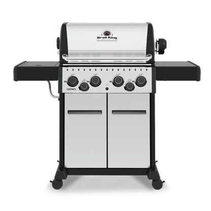 Broil King CROWN S490 BBQ with Side Burner, Rear Rotisserie Burner & Rotisserie Kit