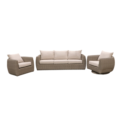 Cabana Coast Etta Sofa with Chair and Swivel Set
