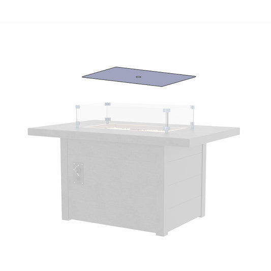 CR Plastics Rectangle Fire Table Smoked Glass Cover