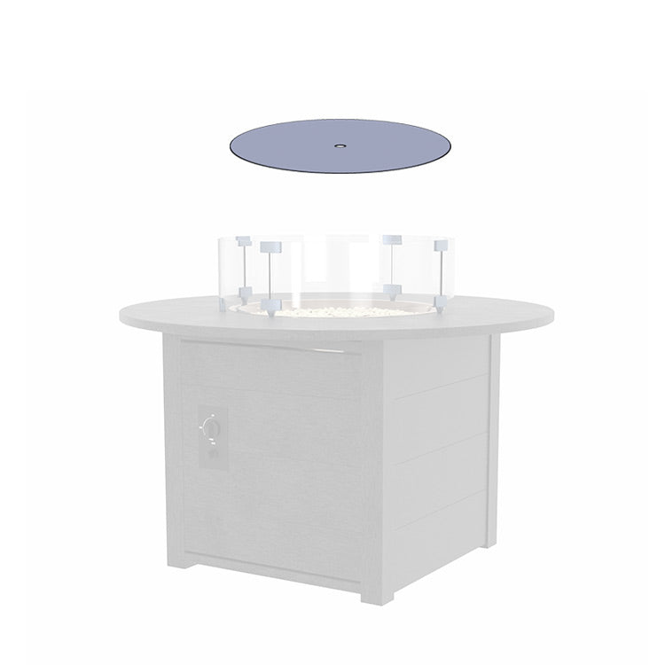CR Plastics Round Fire Table Smoked Glass Cover