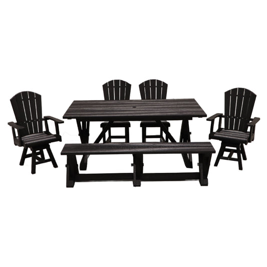 CR Plastics Harvest Dining Set with Swivel and Side Chairs