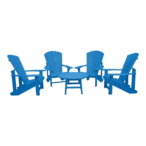 CRPlastics C03 Upright Adirondack Chairs with Cocktail Table