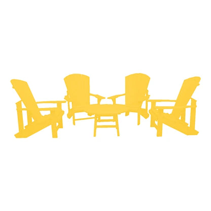 CRPlastics C03 Upright Adirondack Chairs with Cocktail Table