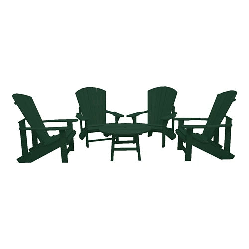 CRPlastics C03 Upright Adirondack Chairs with Cocktail Table
