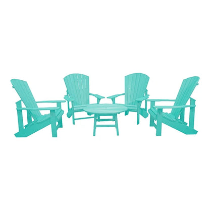CRPlastics C03 Upright Adirondack Chairs with Cocktail Table