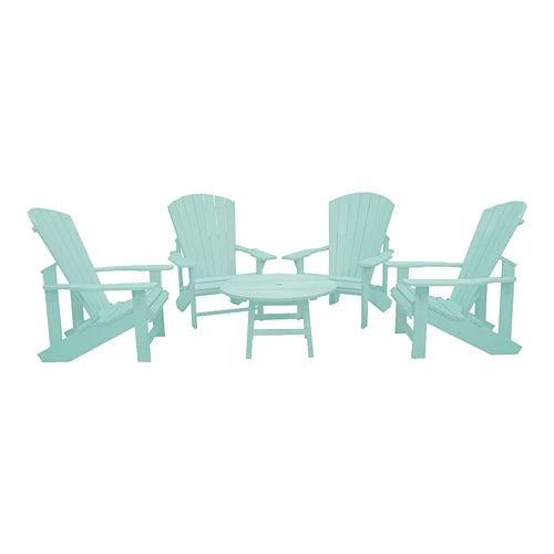 CRPlastics C03 Upright Adirondack Chairs with Cocktail Table