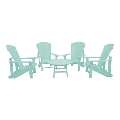 CRPlastics C03 Upright Adirondack Chairs with Cocktail Table