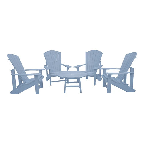 CRPlastics C03 Upright Adirondack Chairs with Cocktail Table