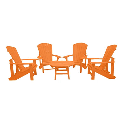 CRPlastics C03 Upright Adirondack Chairs with Cocktail Table