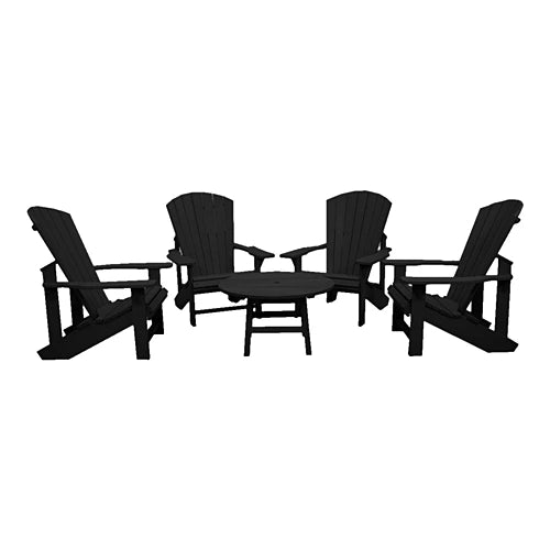 CRPlastics C03 Upright Adirondack Chairs with Cocktail Table