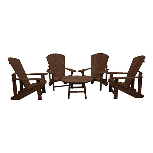 CRPlastics C03 Upright Adirondack Chairs with Cocktail Table